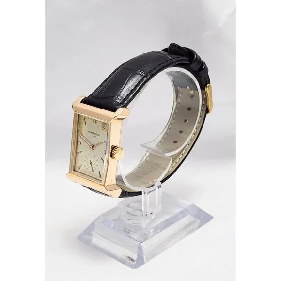 Vintage Patek Philippe 2404 Canape Art Deco Architectural 1950s 18K Rose Gold - Picture 6 of 16